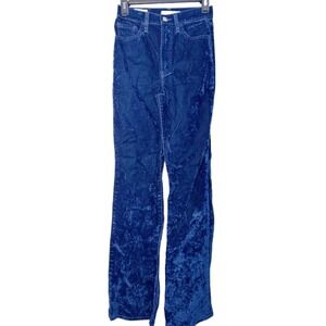 Retro Levis Womens Blue Velvet Ribcage BootCut Jeans‎ Size 24 RARE